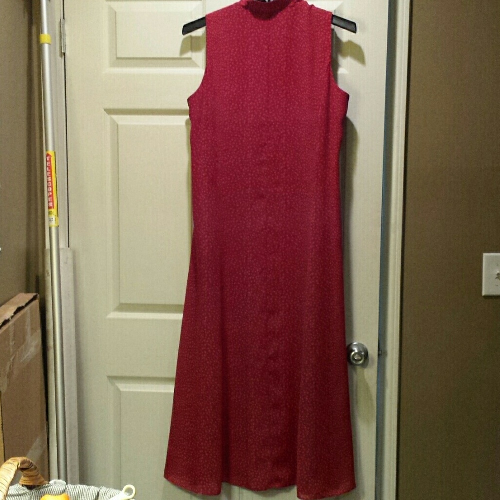 Red David Warren Button Down Dress - Picture 4 of 6